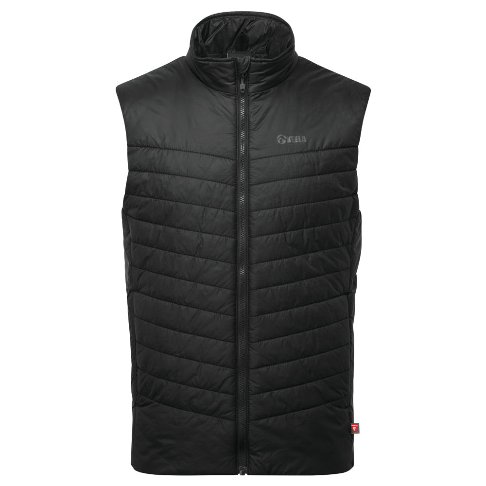 Men's Solo PrimaLoft Gilet in Black - lightweight insulated bodywarmer front view