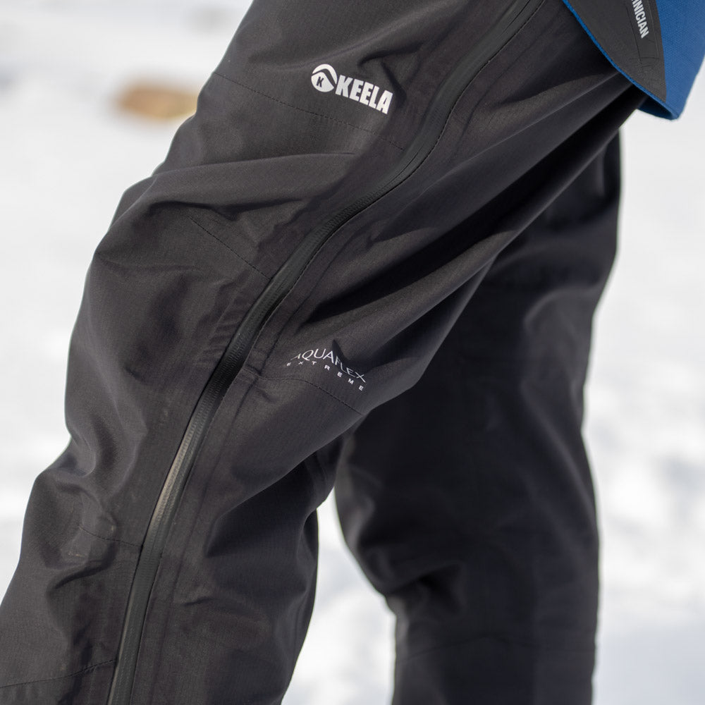 Pinnacle waterproof trousers detail - Aquaflex Extreme fabric on alpine ridgeline