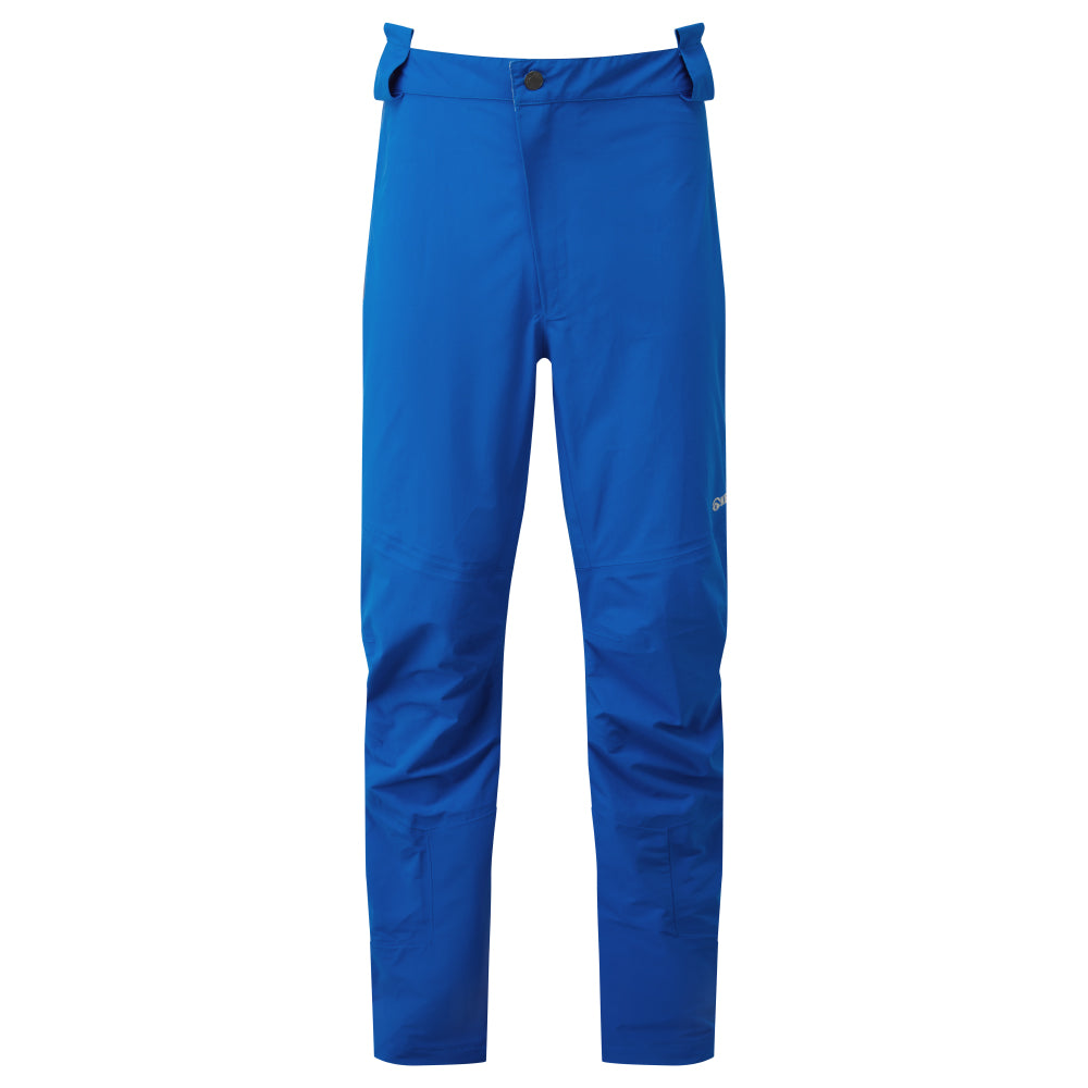 Men's Pinnacle waterproof trousers in cobalt blue - front view showing 3-layer shell construction