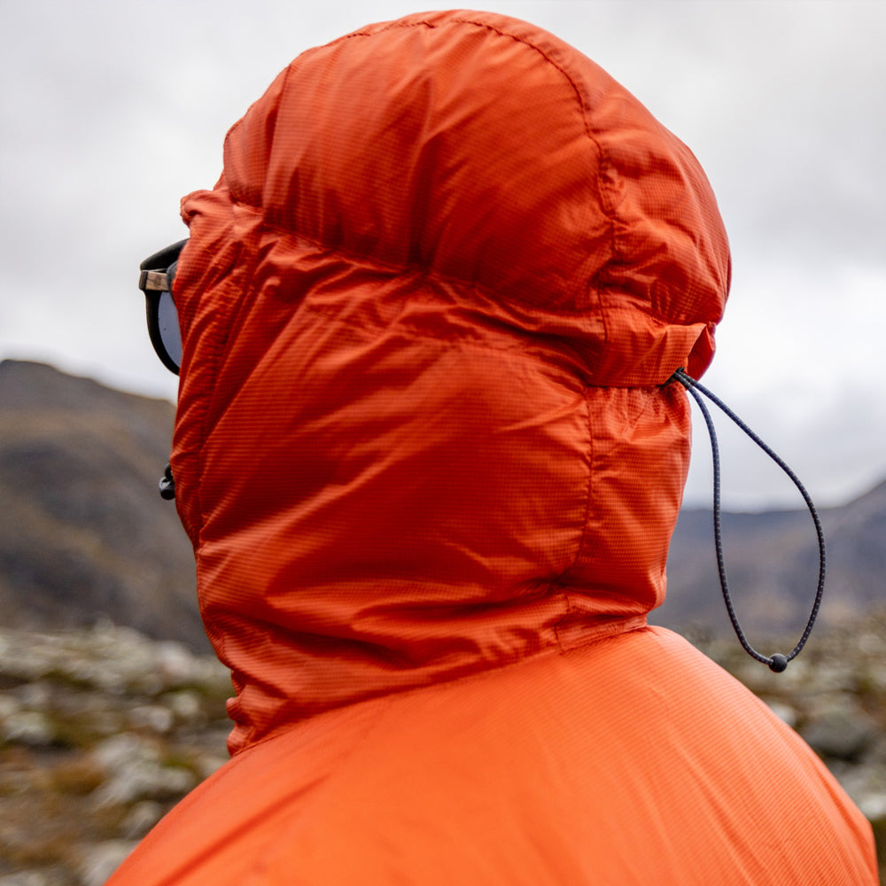 Men's Solo Jacket hood showing adjustment at back