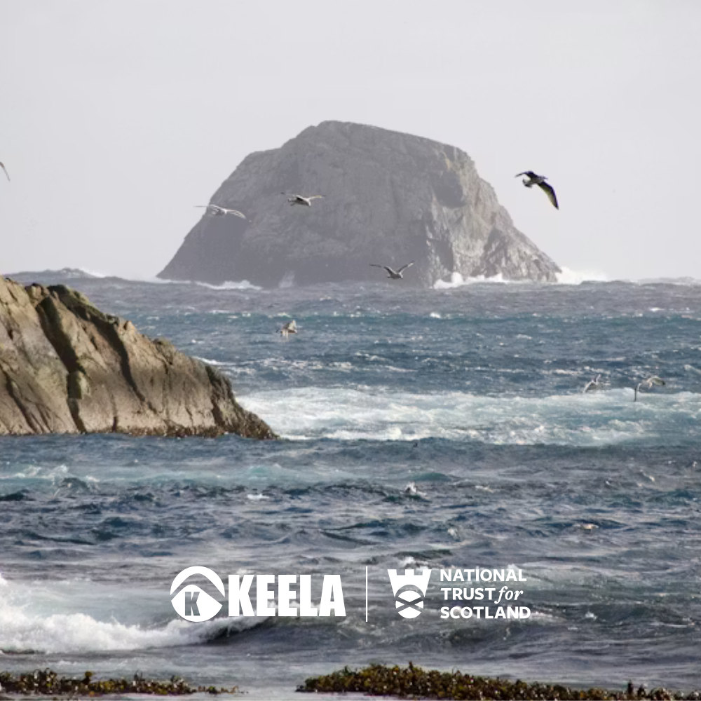 St Kilda image with Keela and National Trust for Scotland logos