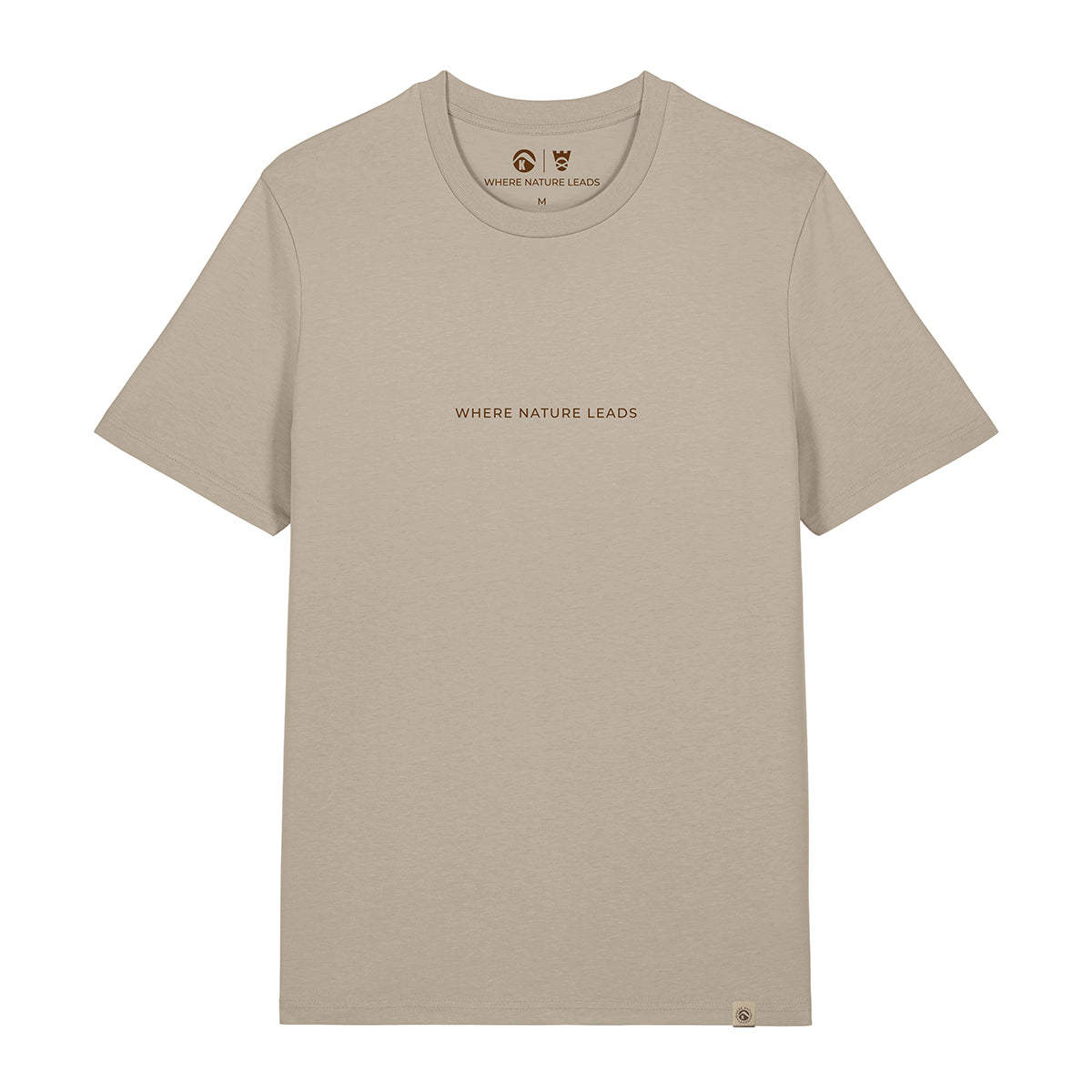 Men's Glencoe t-shirt front in stone showing Glencoe valley design and National Trust support