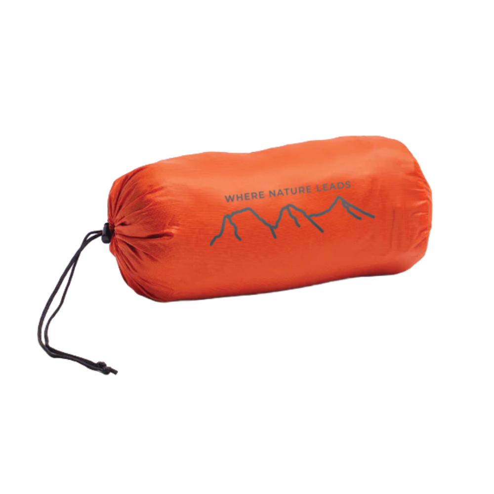 Where Nature Leads gilet packed in compact stuff sack for easy storage and travel