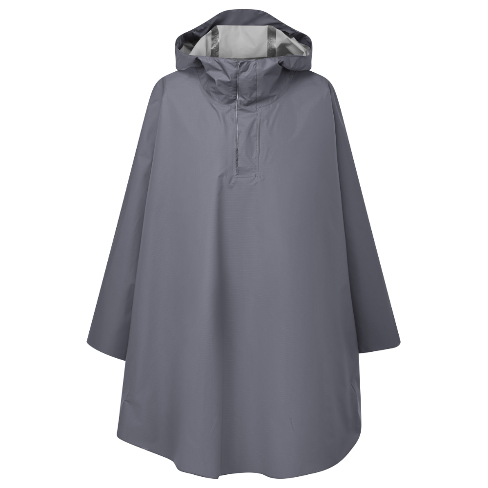 Where Nature Leads waterproof poncho in Grey front view