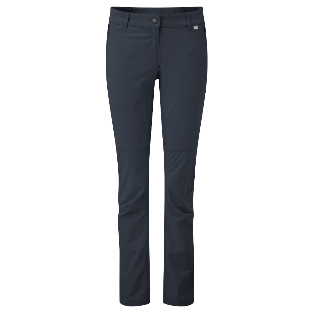 Women's Where Nature Leads Insect Shield trousers front view in navy with slim fit design