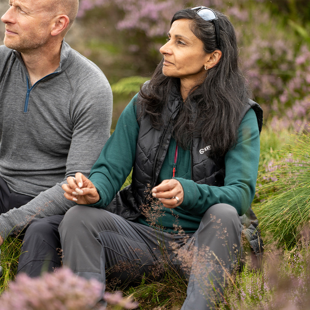 Women's Solo gilet worn outdoors showing PrimaLoft Gold insulation