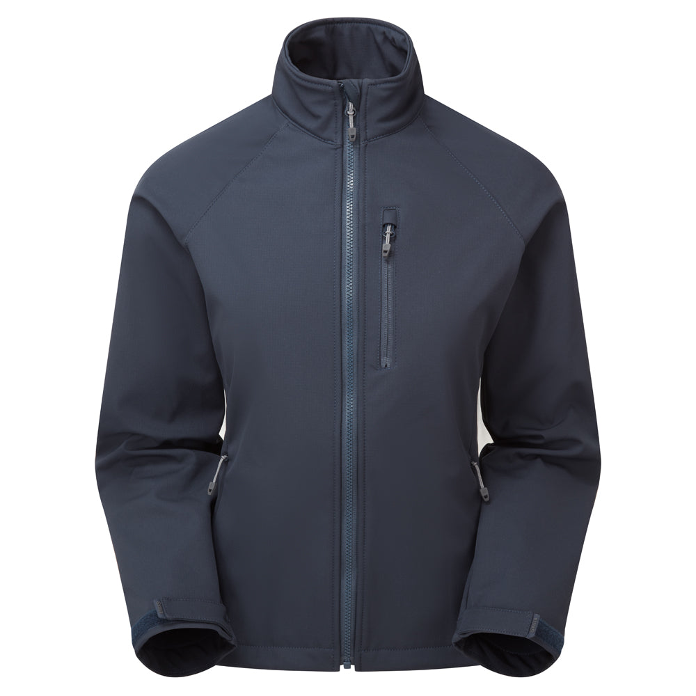 Women's Zenita Pro jacket in navy blue, breathable softshell with AirXtream fabric technology