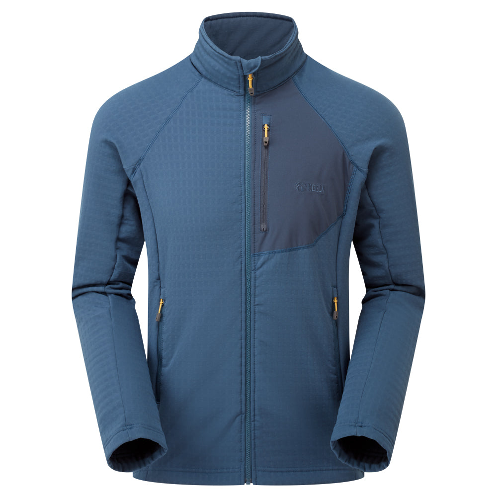 Men's Dunlin Fleece Jacket in Airforce Blue - Lightweight Mountain Mid-Layer with Zetland Terrain TE