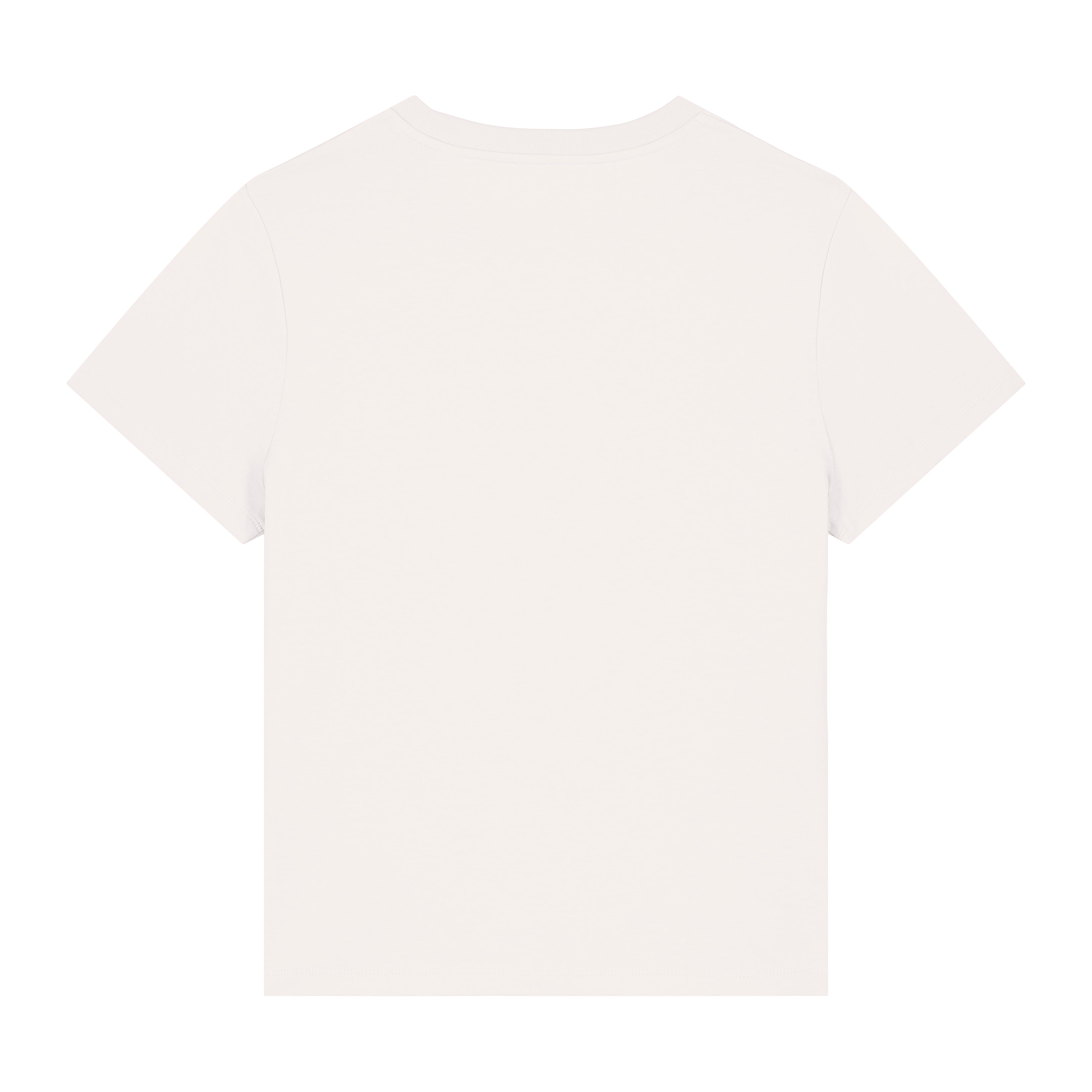Women's Ben Lomond organic cotton t-shirt back view in off-white with mountain silhouette