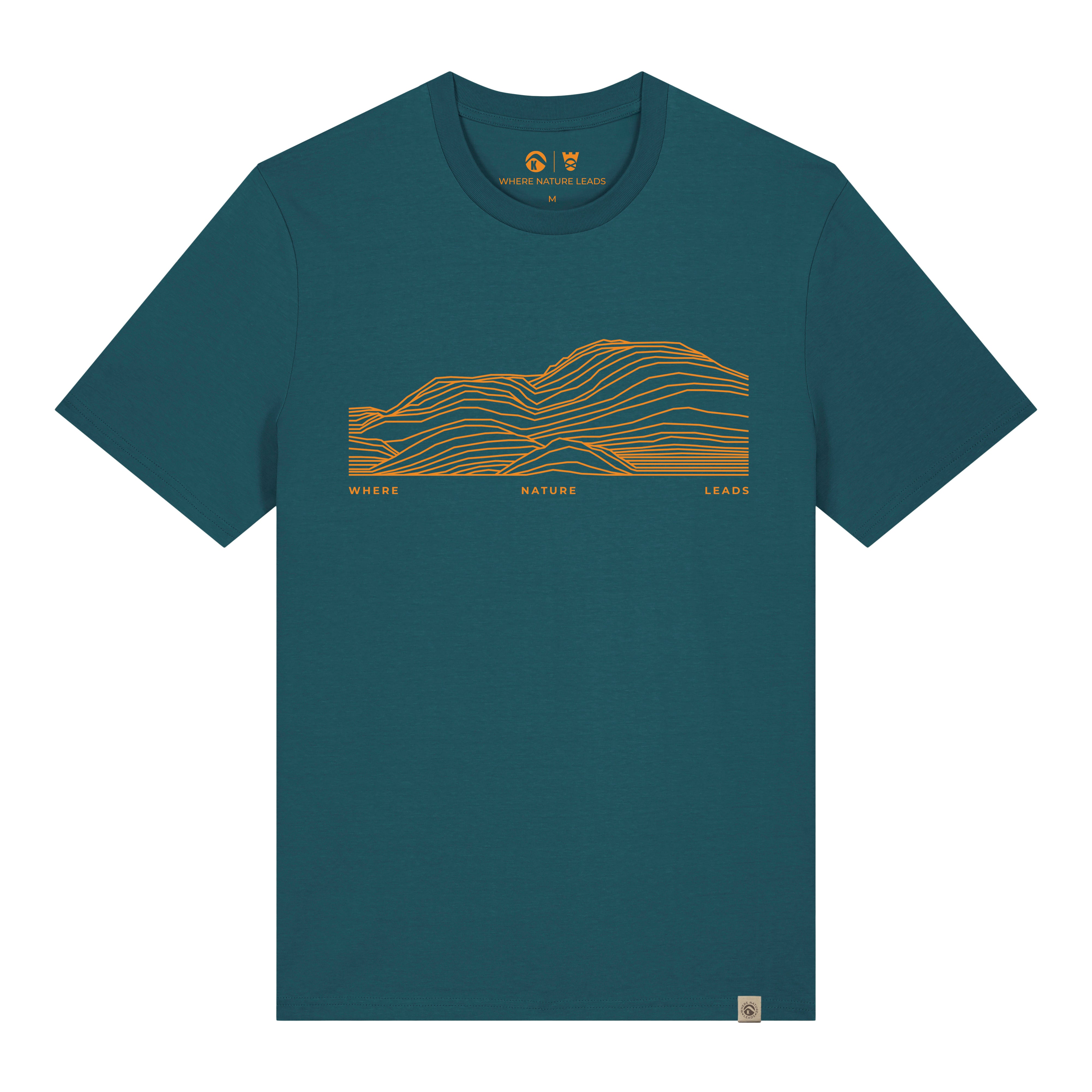Men's Ben Lomond t-shirt front view in marine blue featuring Scottish Munro mountain design