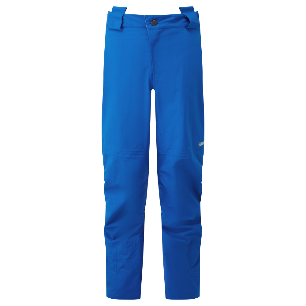 Women's Pinnacle waterproof trousers in cobalt blue - front view showing 3-layer shell construction